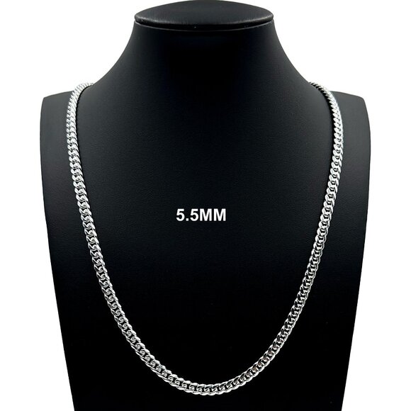 Real 925 SOLID Sterling Silver 5.5mm Miami Cuban Link Chain Necklace 18" inch - Picture 1 of 6